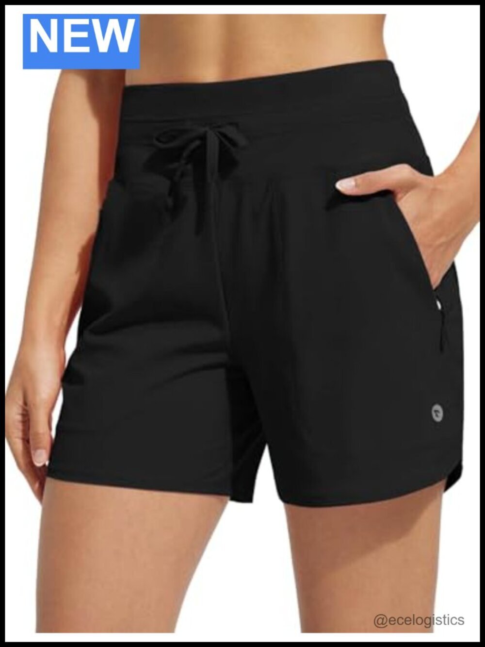 High Waisted Swim Board Shorts with Boxer Liner Quick Dry UPF 50+ Zipper Pockets